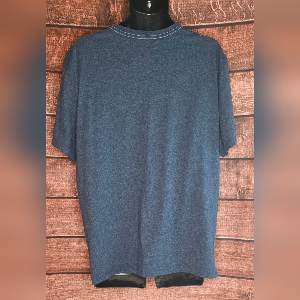 Banana Republic Men's Navy Graphic Tee Globe 78 Size XXL V-Neck AE-1822 - Picture 5 of 8